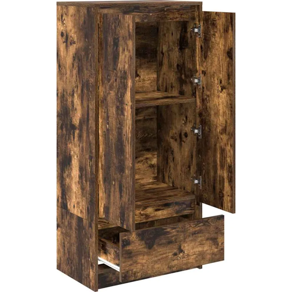 vidaXL Kast met lade 55,5x34x119,5 cm spaanplaat gerookt eikenkleurig, foto 4
