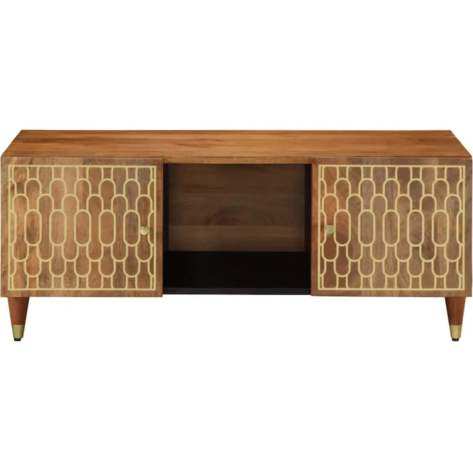 vidaXL Salontafel 100x54x40 cm massief mangohout bruin, foto 2