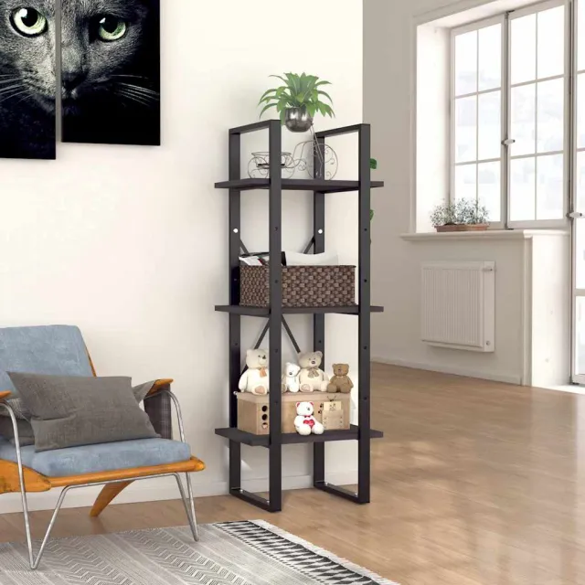 vidaXL Boekenkast met 3 schappen 40x30x105 cm bewerkt hout grijs, foto 2