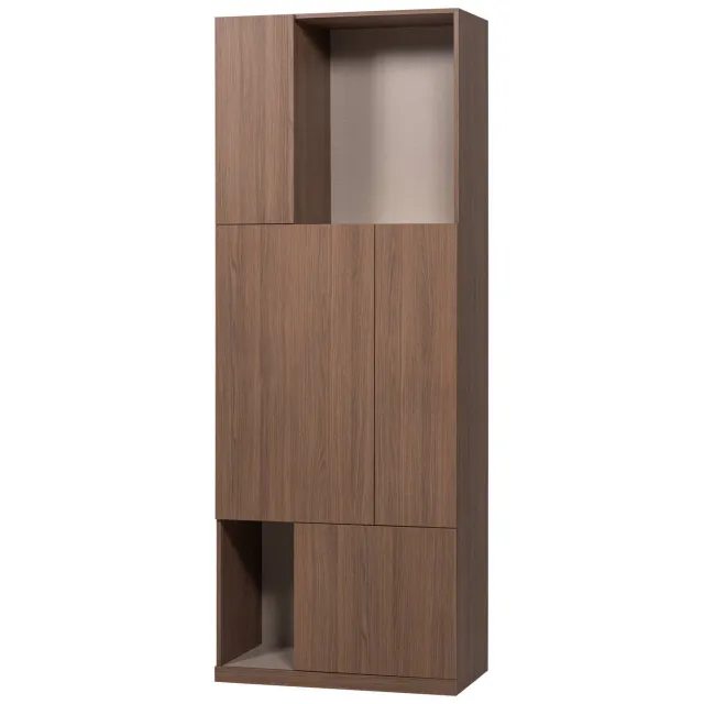 WOOOD Build Opbergkast 80 cm - Walnoot Fineer - Bruin - 215x80x41 brown