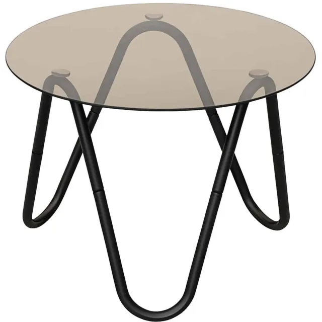 Leitmotiv Bijzettafel Ventana Round - Zwart - Ø50cm - Modern