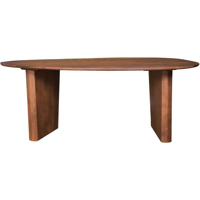 Home67 Eettafel Rudo 200 x 110 cm - Mangohout - Organisch - Japandi - 4 tot 6 personen - Keukentafel Bruin