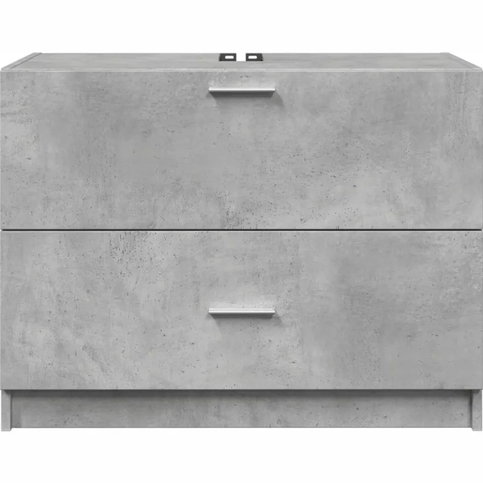 vidaXL Wastafelkast 78x37x59 cm bewerkt hout betongrijs grijs, foto 4