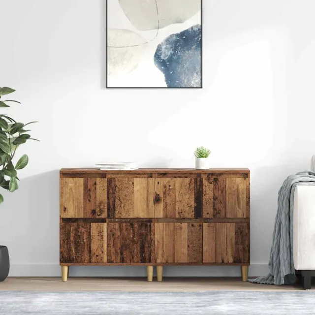 vidaXL Dressoirs 2 st Oud Hout 60 x 35 x 70 cm Bewerkt hout Bruin