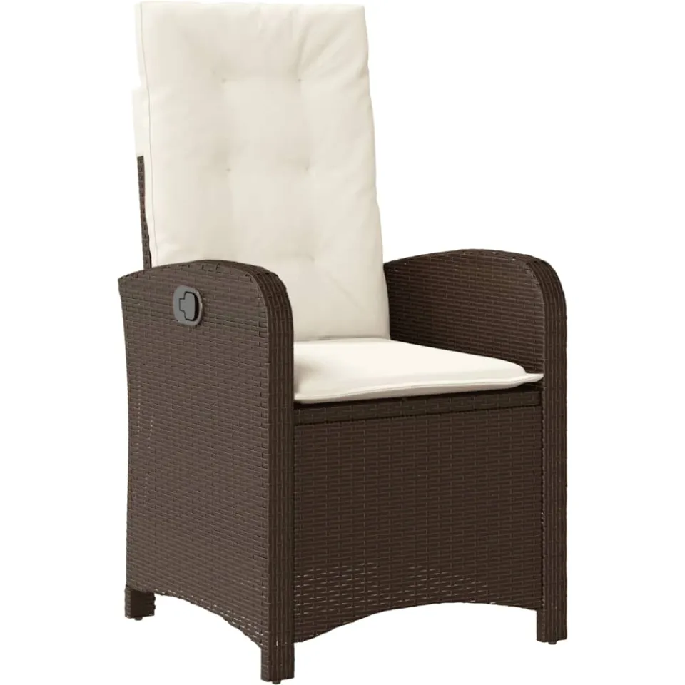 vidaXL 5-delige Tuinset met kussens poly rattan bruin, foto 4