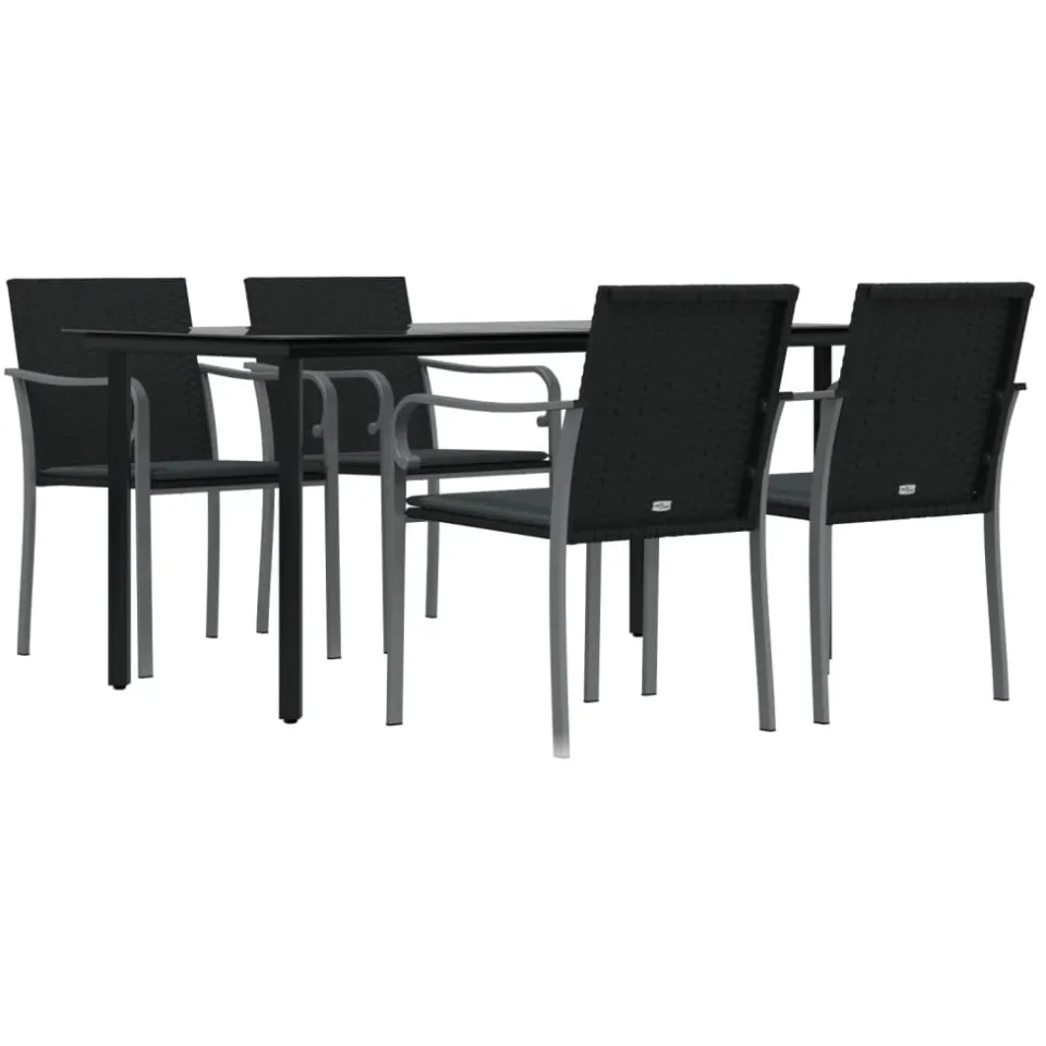 vidaXL 5-delige Tuinset met kussens poly rattan en staal, foto 3