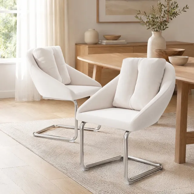 Maisentiel Eetkamerstoelen 59 x 65 x 82 cm - set van 2 - velvet - metaal - beige
