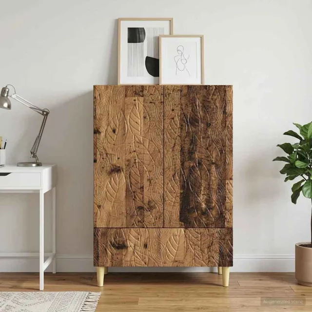 vidaXL Dressoir Oud hout 66 x 34,5 x 95 cm Bewerkt hout Bruin