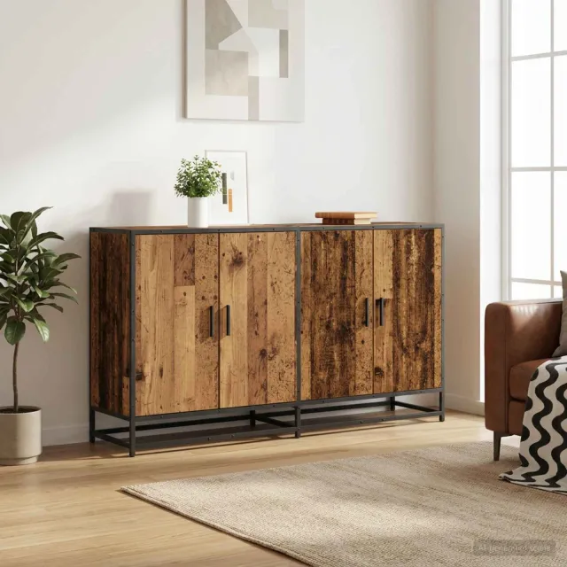 vidaXL Dressoir Oud hout 134 x 35 x 76 cm Bewerkt hout Bruin