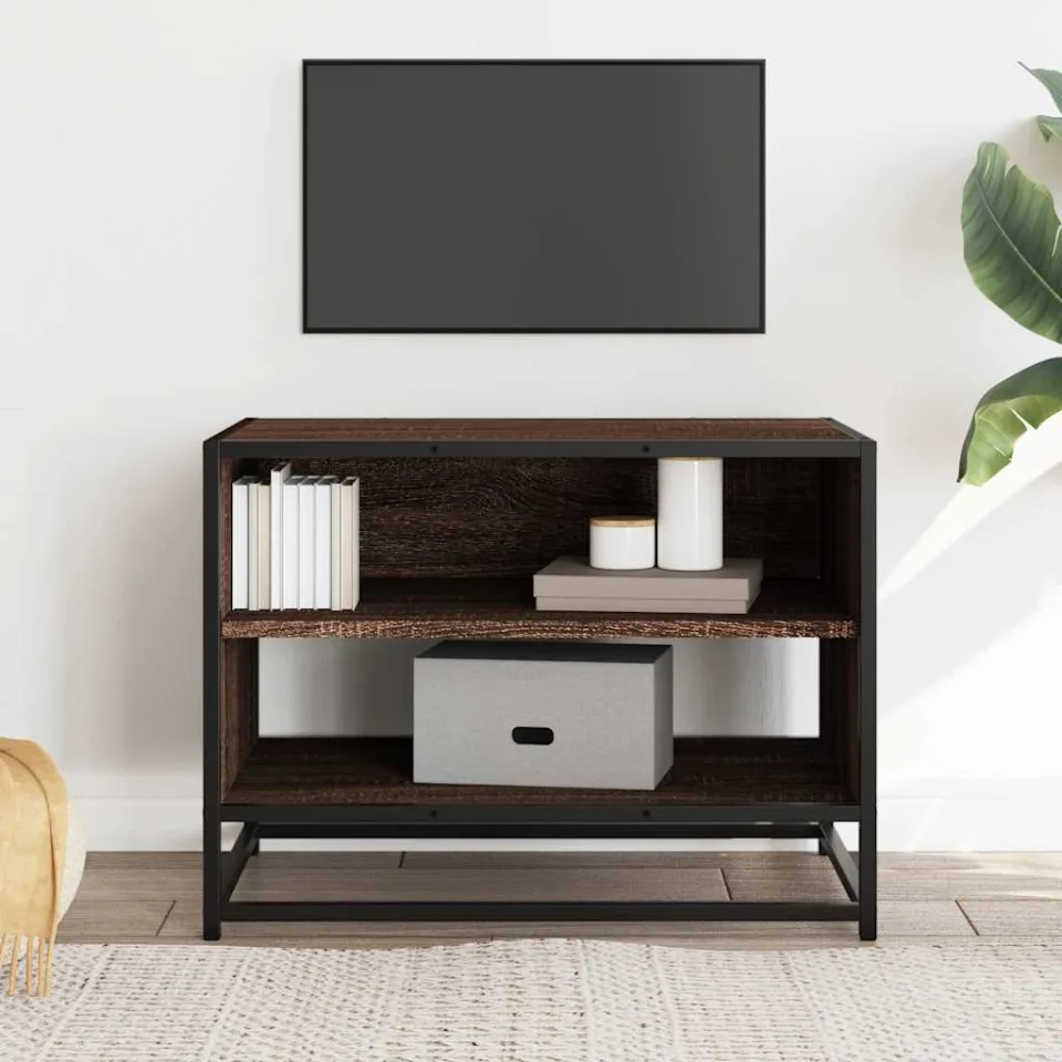 vidaXL Tv-meubel 61x40x46 cm bewerkt hout metaal bruin eikenkleur, foto 2