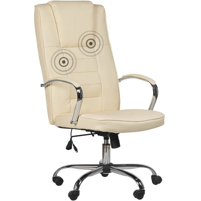 Beliani GRANDEUR II - Massagestoel - Beige - Kunstleer