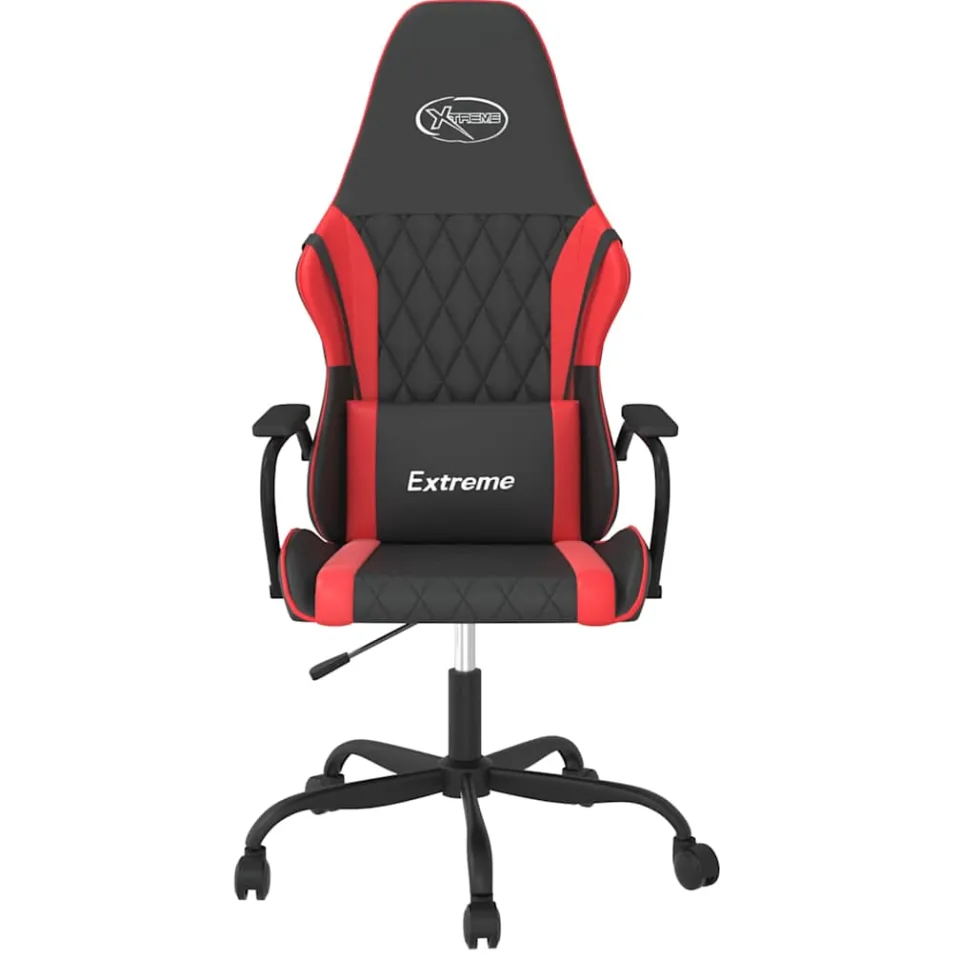 vidaXL Massage gamestoel kunstleer zwart en rood