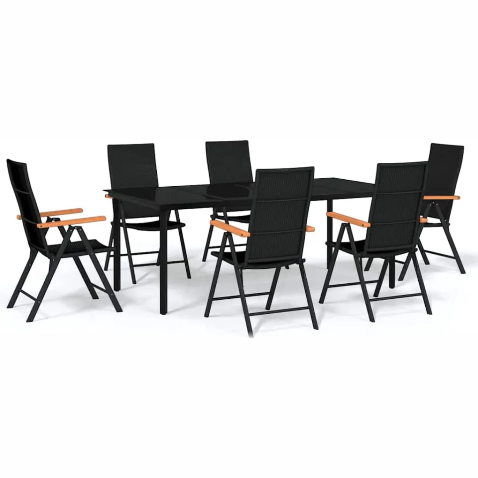 vidaXL 7-delige Tuinset zwart, foto 3