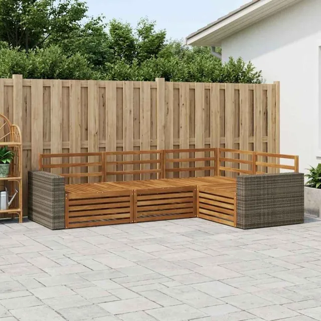 vidaXL Buiten bankenset 4 st 4-zits Naturel Massief Acaciahout Bruin