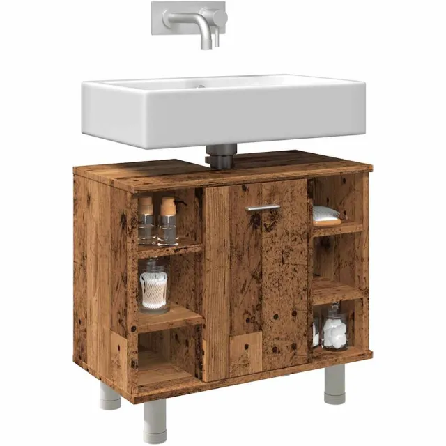 vidaXL Badkamerkast 60x32x53,5 cm bewerkt hout oud houtkleurig Bruin