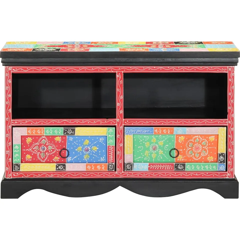 vidaXL TV-kast 80 x 35 x 50 cm Multikleur Massief Mango Hout meerkleurig, foto 2