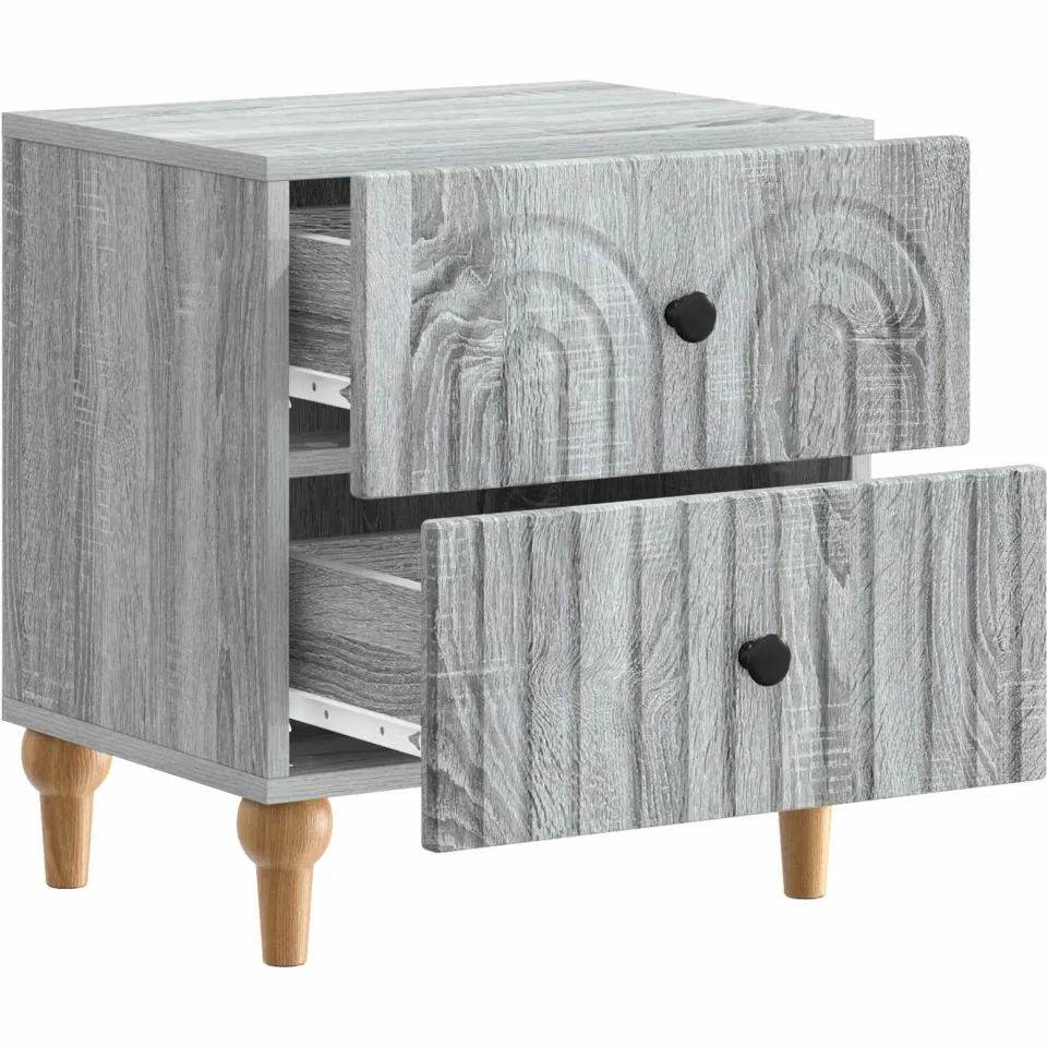vidaXL Nachtkastje Grijs sonoma 43 x 34,5 x 48 cm Bewerkt hout, foto 3