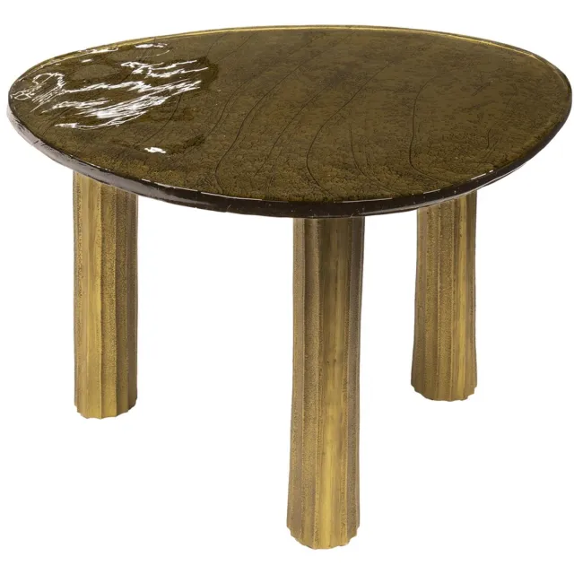 Giga Living Giga Meubel Salontafel Eclipse - Goud Glas - 70x59x45cm Goudkleurig
