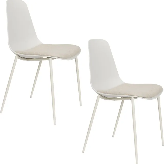Housecraft Living Jeffrey Eetkamerstoelen Wit - Set van 4