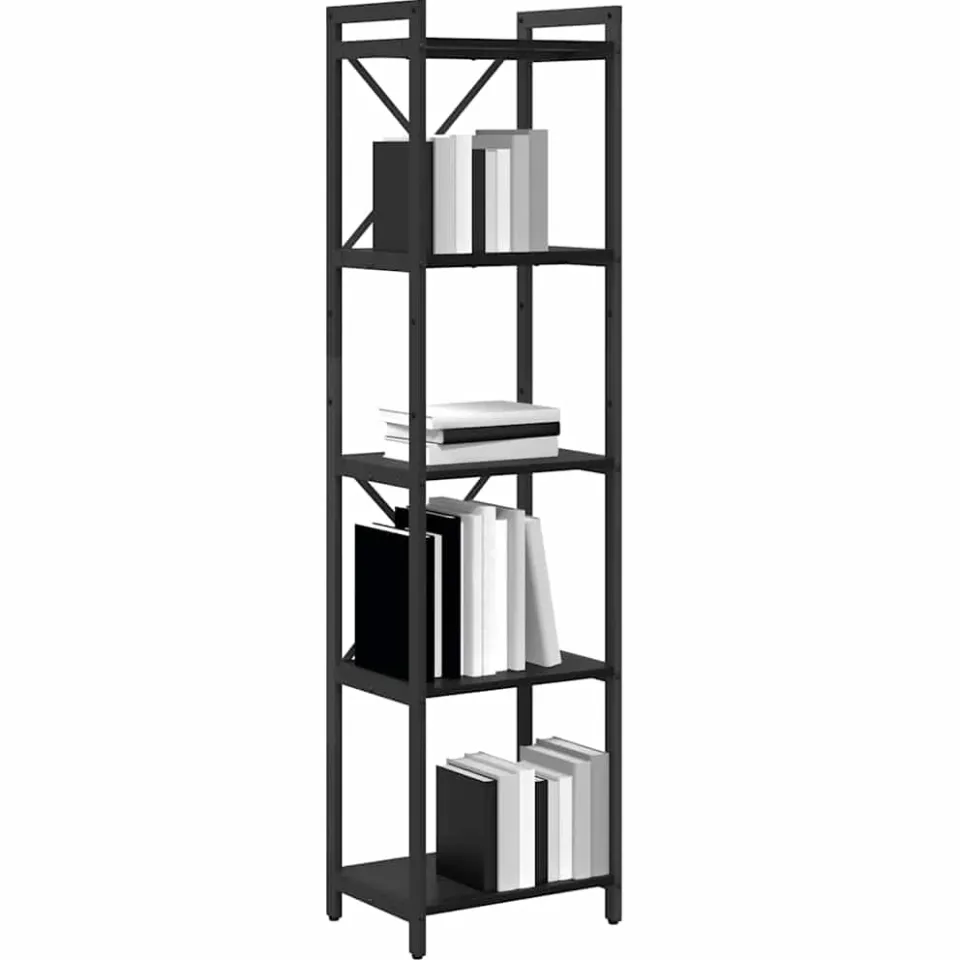 vidaXL Boekenkast 40 x 30 x 155 cm Bewerkt hout Zwart Eiken