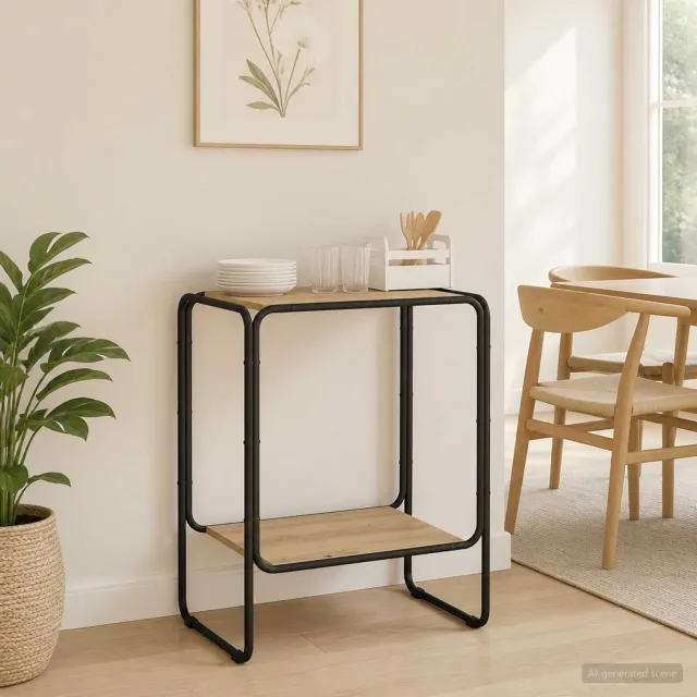 vidaXL Dressoir Artisanaal eiken 60 x 38 x 75 cm Bewerkt hout, foto 2