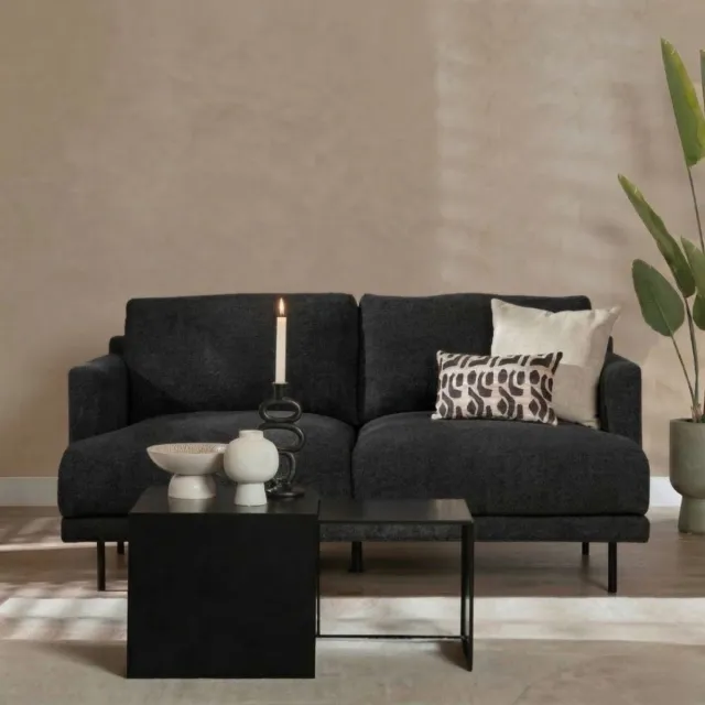 Bronx71 Scandinavische bank 2,5-zits Denver bouclé zwart