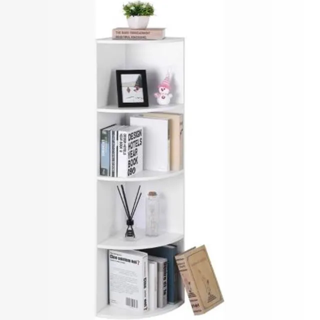 MAZAZU MIRA Home Boekenkast Hoekkast - Vakkenkast met 5 Planken - Open Kast - Wit - 30 x 30 x 129,5 cm