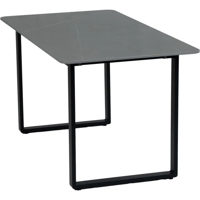 Normin Rechthoekige lounge dining tuintafel Reims 130 cm | 4 personen | Armon Dark/Black | Sintered Stone & aluminium Black, Armon Dark