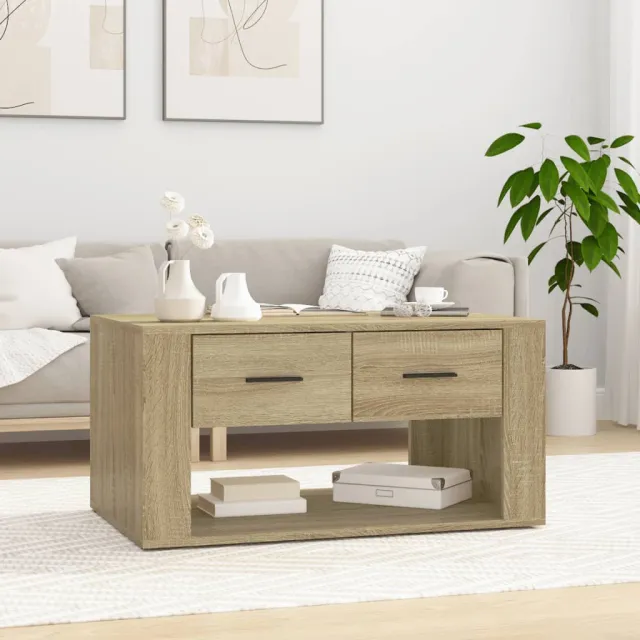 vidaXL Salontafel 80x50x40 cm bewerkt hout sonoma eikenkleurig, foto 2