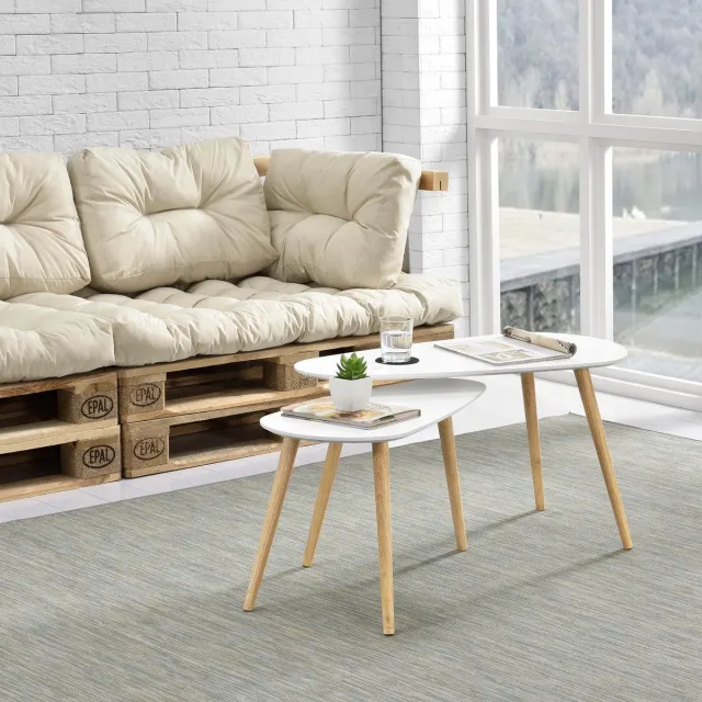 en.casa Salontafel Langesund set van 2 MDF wit en hout