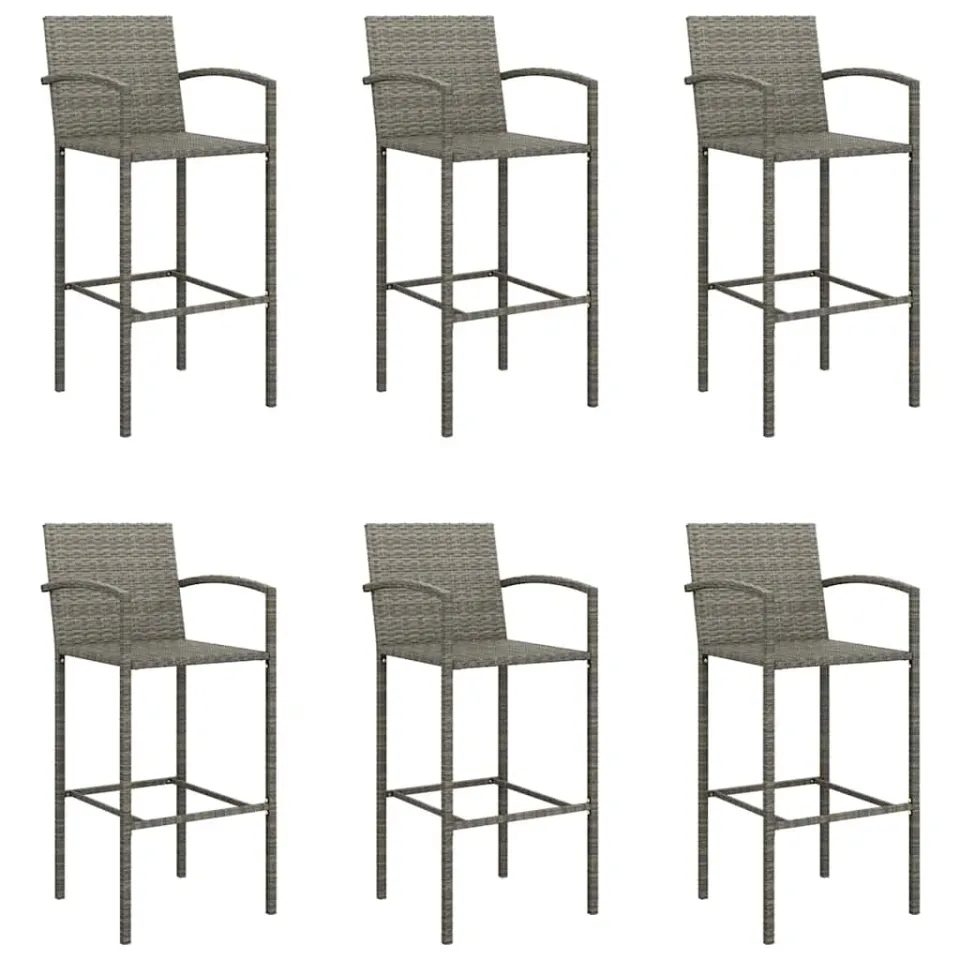 vidaXL 7-delige Tuinbarset poly rattan grijs, foto 3
