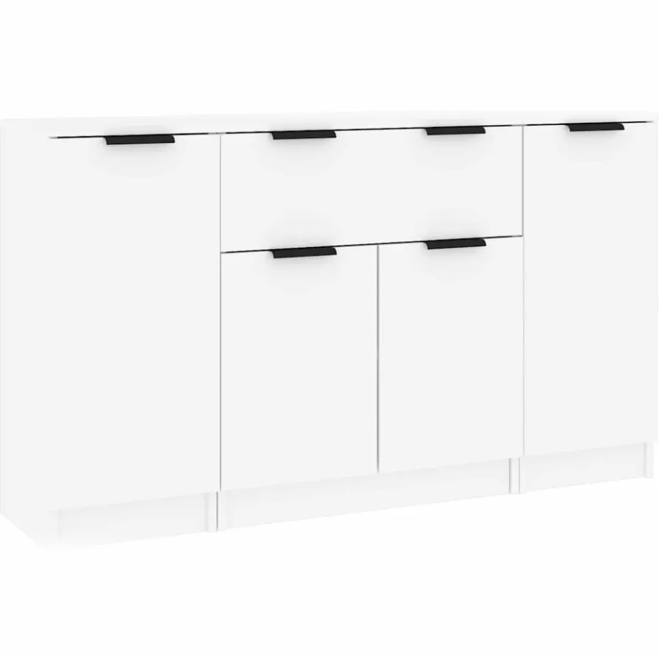 vidaXL Dressoirs 3 st bewerkt hout wit
