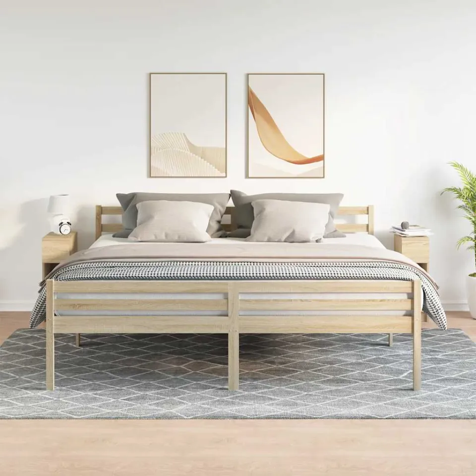 vidaXL Nachtkastjes 2 st met lade 20x36x60 cm sonoma eikenkleurig, foto 2