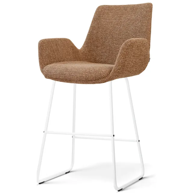 Nolon Nino-Eef barkruk bruin blend - wit onderstel - 65 cm