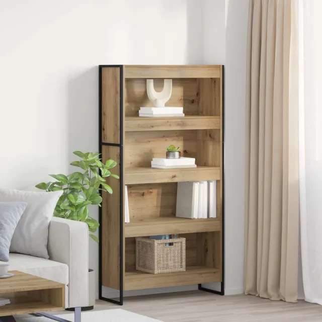 vidaXL Boekenkast 80 x 30 x 155 cm Bewerkt hout Ambachtelijk eiken, foto 2