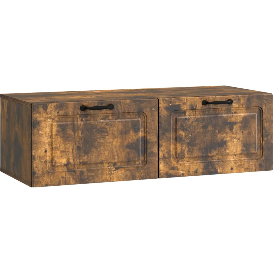 vidaXL Wandbeugel TV-kast Gerookt eiken 98 x 41 x 30 cm Bewerkt hout, foto 3