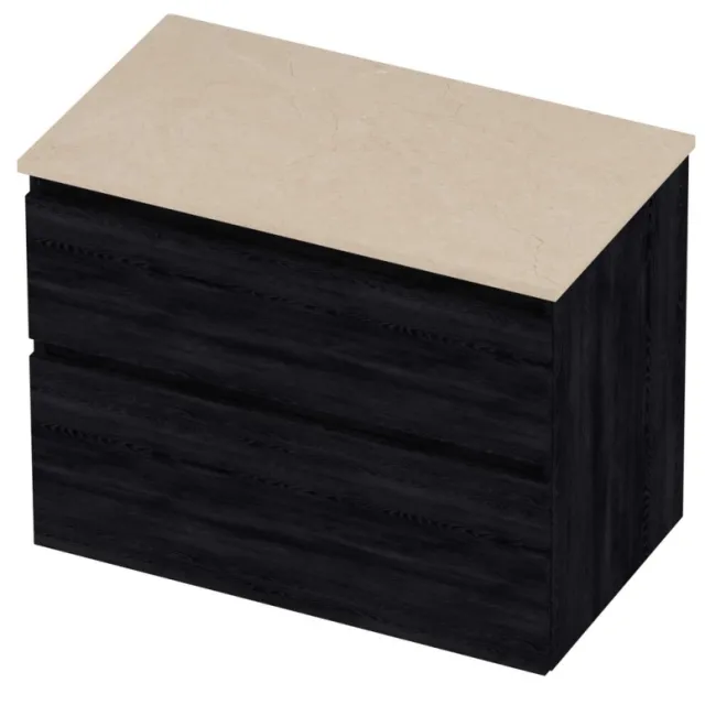 Proline Deck Badmeubelset Hardsteen Asymmetrisch 80x46x55 cm Sand Stone Black Oak