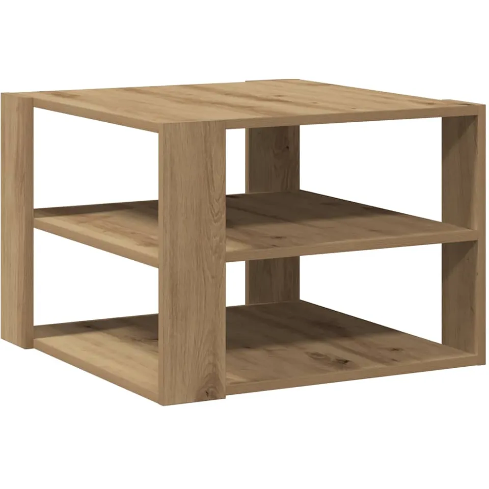 vidaXL Salontafel 58x58x40 cm bewerkt hout artisanaal eikenkleurig Bruin
