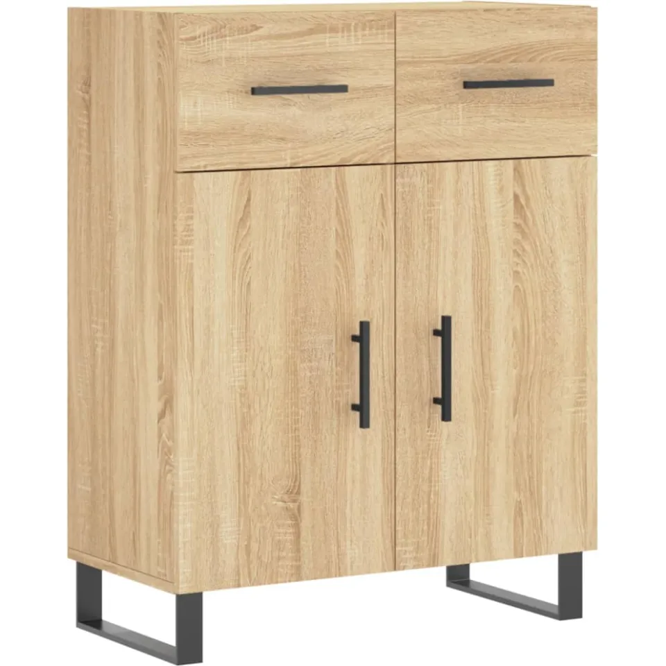 vidaXL Dressoir 69,5x34x90 cm bewerkt hout sonoma eikenkleurig, foto 3