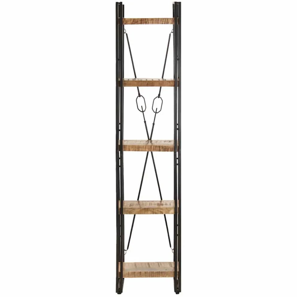 vidaXL Boekenkast met 5 schappen 40x30x180 cm massief mangohout bruin, foto 2