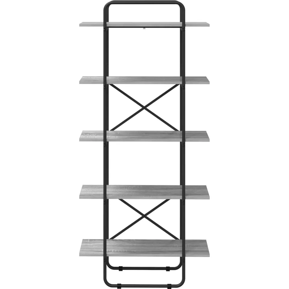 vidaXL Boekenrek 5-laags 80 x 35 x 175,5 cm PB Grijs Sonoma