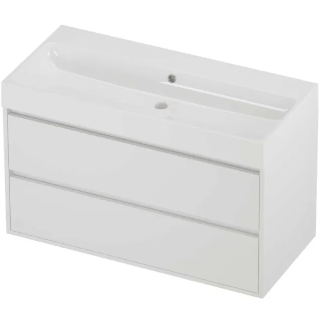 Proline Podium Badmeubelset Polystone Loft 100x46x62 cm Glans Wit Mat White