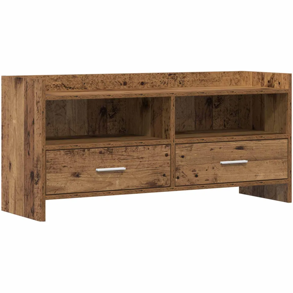 vidaXL TV-kast 100 x 33 x 47 cm Oud hout Bewerkt hout bruin, foto 3