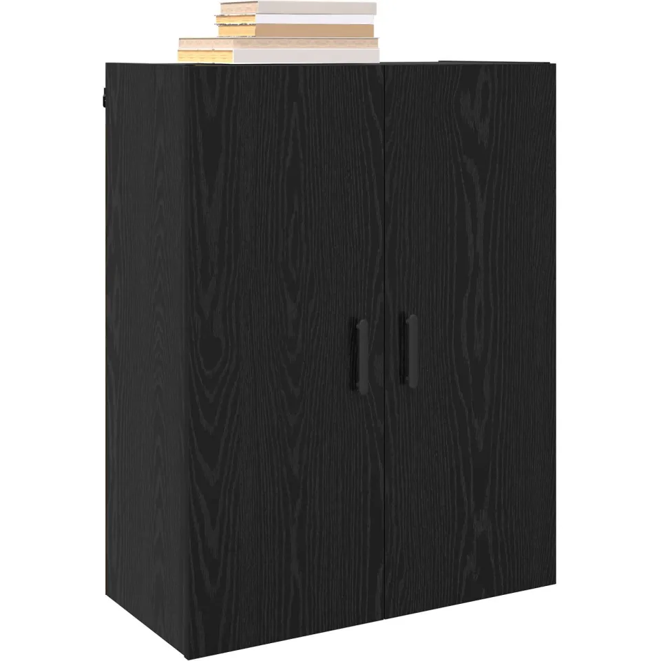 vidaXL Wandkast Zwart Eiken 69,5 x 34 x 90 cm Bewerkt hout