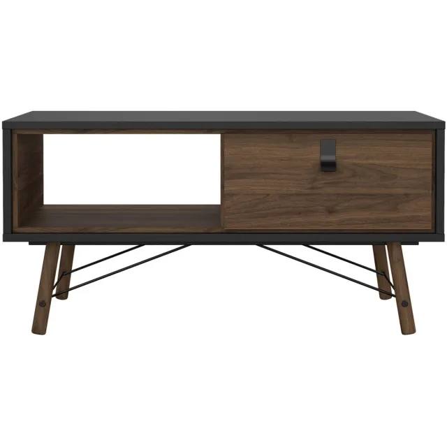 Giga Living Salontafel Ry - Met Lades - Zwart/Bruin - 100x50x50cm