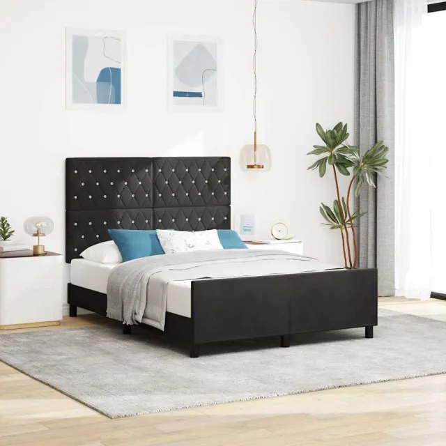 vidaXL Boxspringbed met hoofdeinde Zwart 140 x 190 cm Fluweel