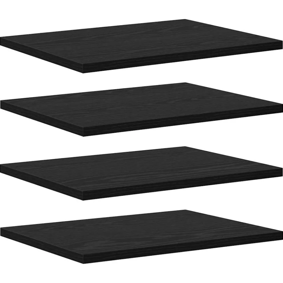 vidaXL Boekenplank Bord 3-laags 4 st 40 x 30 x 1,5 cm Bewerkt hout Zwart
