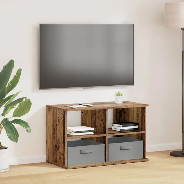 vidaXL TV-standaard met lade Oudhout 79 x 40 x 48 cm Bruin