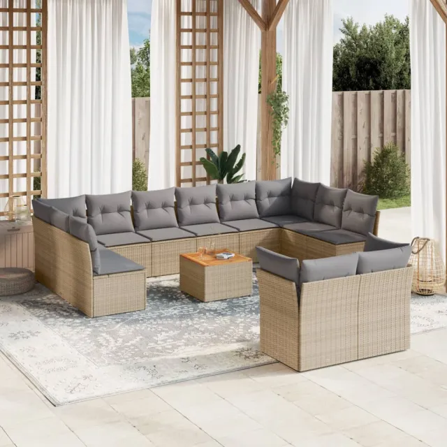 vidaXL Patio Sofa Set Mix Beige en Lichtgrijs