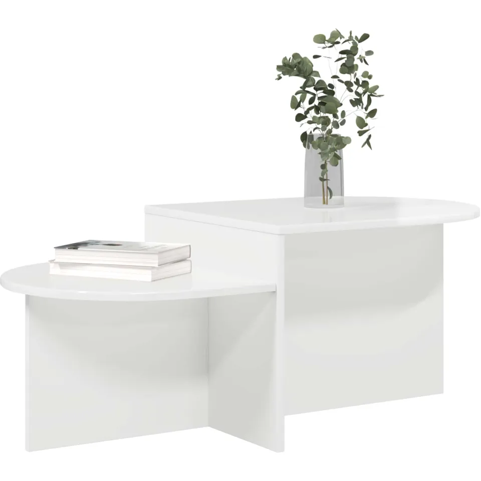 vidaXL Salontafel Hoogglans Wit 100 x 50 x 40 cm Bewerkt hout